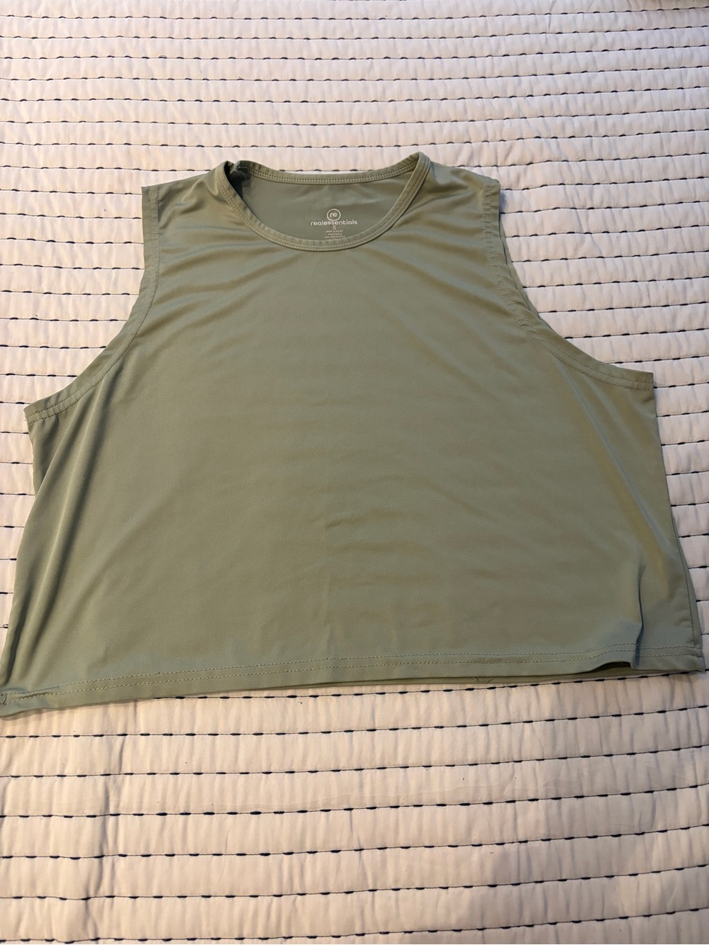 Essentials Sleeveless Muscle Tee Crop Top - Sage Green
